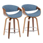 Curvini - Mid Century Modern Counter Stool (Set of 2)