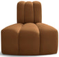 Arc - Velvet Reverse Corner Chair - Saddle