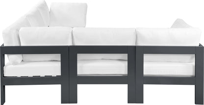 Nizuc - Outdoor Patio 5 Piece Modular Sectional With Gray Frame