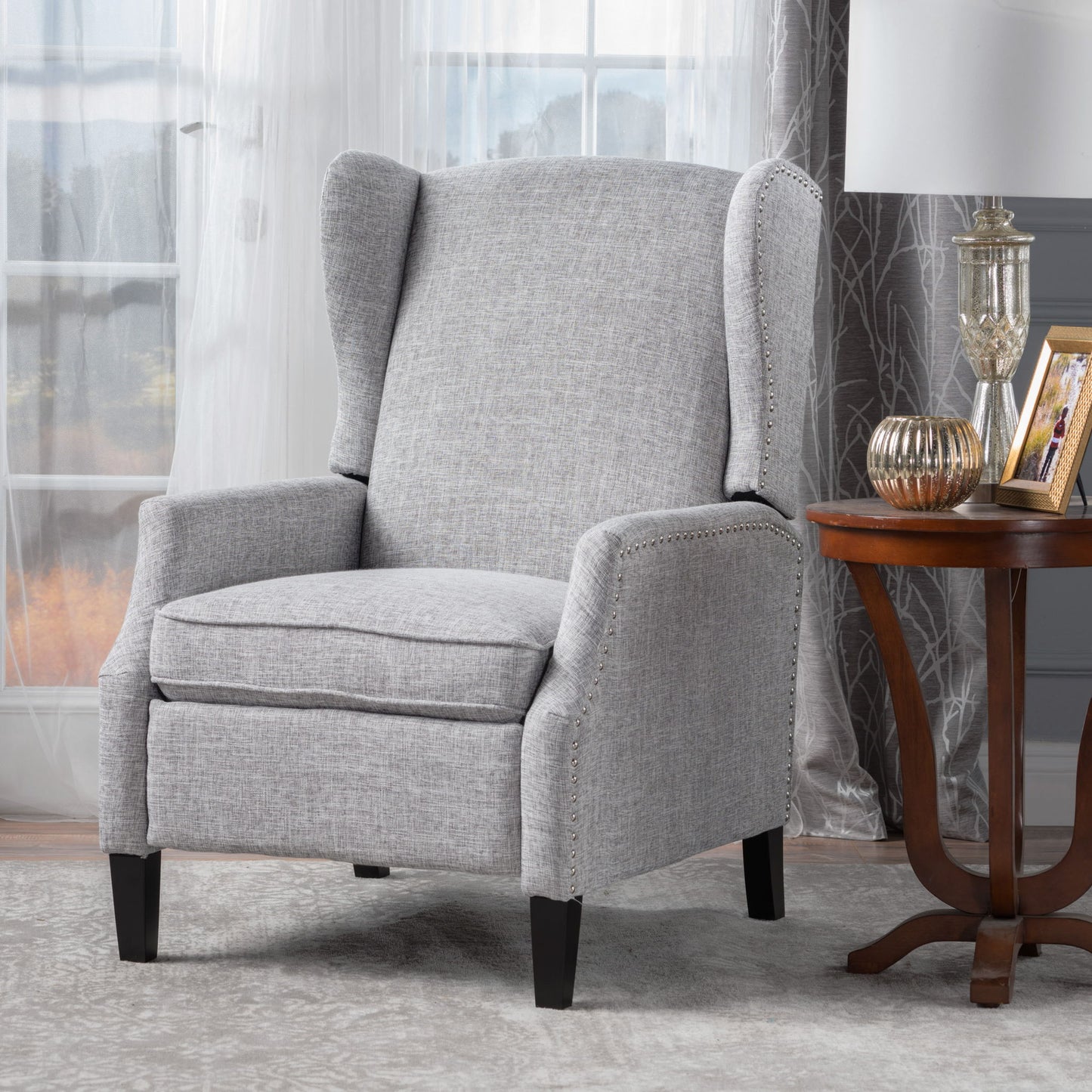 Westeros Wing Back Fabric Upholstered Recliner