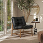 Oxford Leather Mid-Century Modern Accent Chair - Noir Black