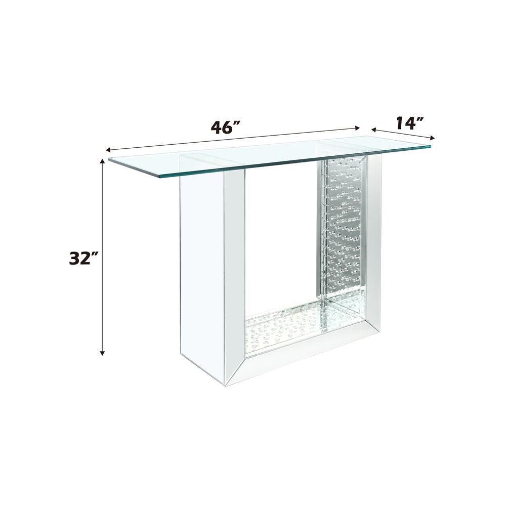 Nysa - 46" Console Table - Mirrored & Faux Crystals