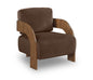 Cedra - Velvet Performance Fabric Upholstered Accent Chair - Brown Frame