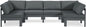 Nizuc - Outdoor Patio 6 Piece Modular Sectional With Gray Frame