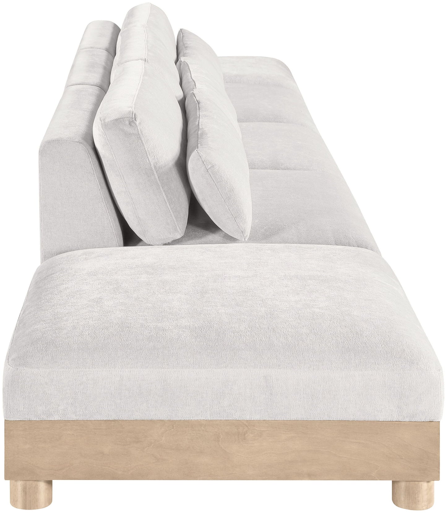 Turin - Chenille Fabric Upholstered Modular Sectional - White