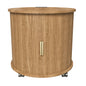Cylinder Nightstand With Charging Station & Sliding Door