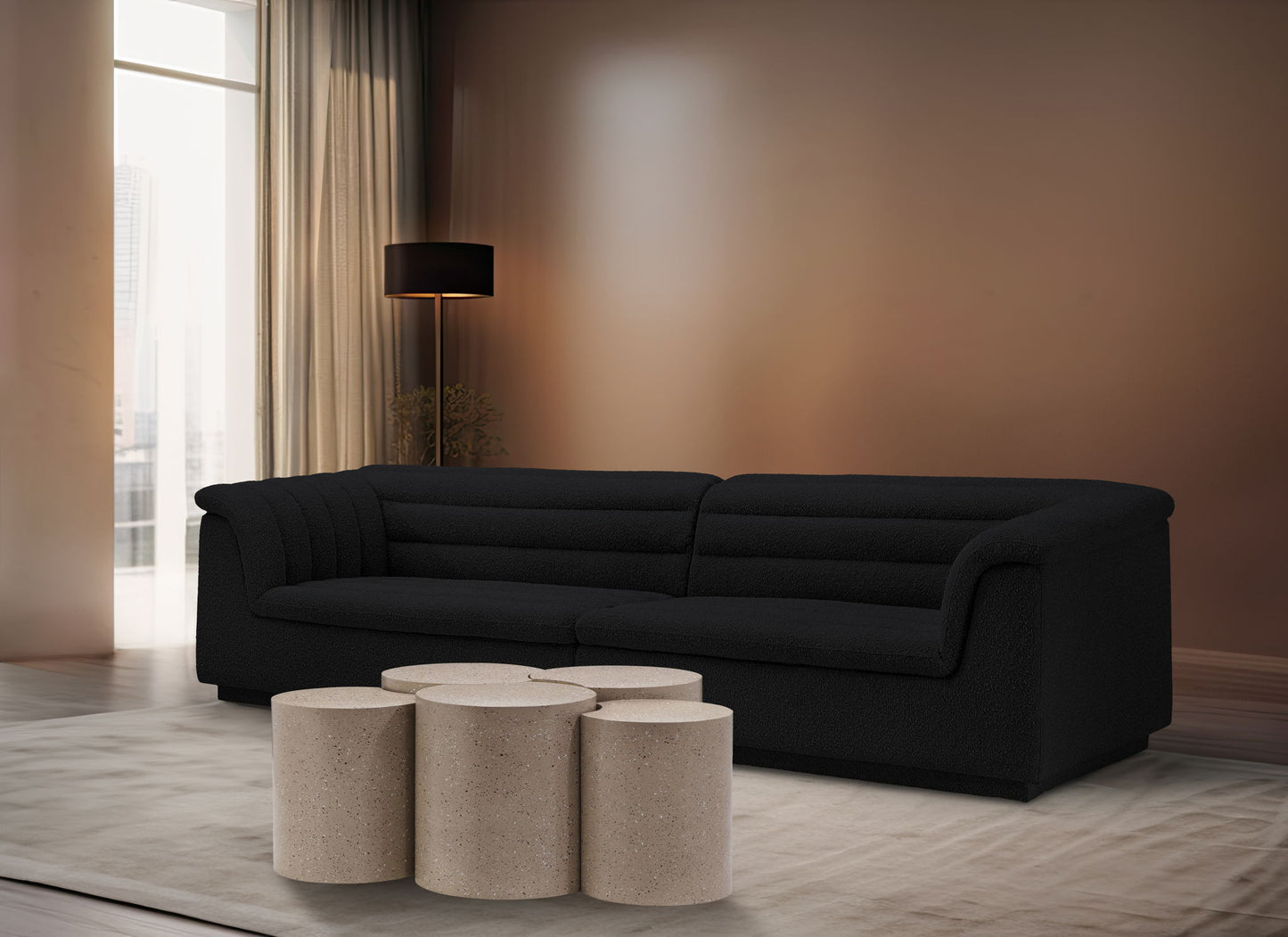 Dimple - 20" 5 Piece Modular Coffee Table - Terazzo Finish