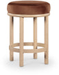 Monette - Counter Stool With Natural Base - Cognac