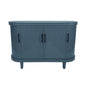 Curved Sideboard Wooden Console Table With 4 Doors And Adjustable Shelves For Living Room - Blue