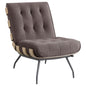 Staten - Upholstered Armless Accent Chair - Dark Brown