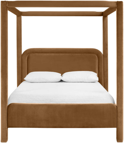 Salina - Velvet Upholstered Bed - Saddle