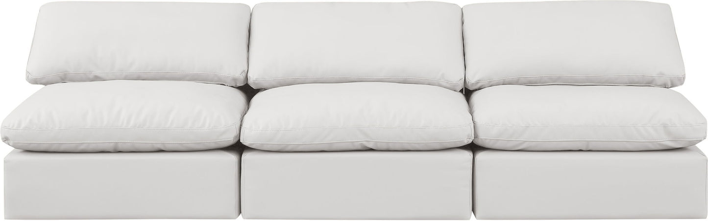 Indulge - Faux Leather 3 Seat Modular Armless Sofa