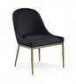 Ferro - Upholstered Dining Side Chair With Brushed Gold Legs