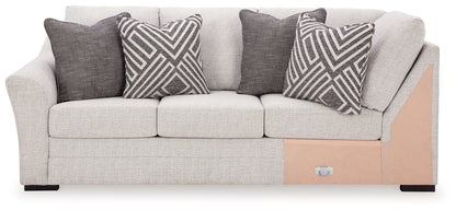 Koralynn - Laf Sofa with Corner Wedge - Stone