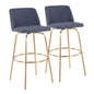 Toriano - Contemporary Fixed Height Barstool With Swivel With Round Footrest (Set of 2)