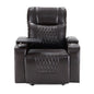 Power Motion Recliner With USB Charging Port And Hidden Arm Storage 2 Convenient Cup Holders Design And 360 Degree Swivel Tray Table