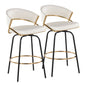 Jie - Fixed Height Contemporary Counter Stool With Swivel Round Footrest (Set of 2)