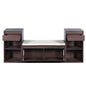 Entryway Storage Bench With Cushion, Drawers & Open Shelves