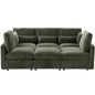 Modern Modular U-Shaped Sofa Bed With Movable Ottoman, USB Ports, Phone Holder