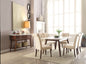 Gasha - Dining Table - White Marble Top & Walnut