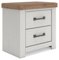 Savonport - Two Drawer Night Stand - White / Brown