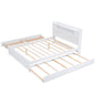 Storage Platform Bed With LED Lights, 2 Drawers And Trundle