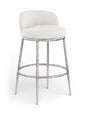Ferro - Performance Fabric Upholstered Bar Stool - Antique Silver