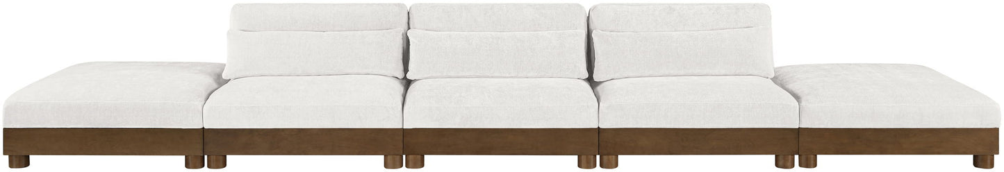Turin - Chenille Fabric Upholstered Modular Sectional - Cream