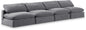 Comfy - Velvet Modular Armless Sofa 4 Seats