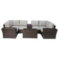 Wicker Outdoor Sectional With Weather Resistant Cushions And Table