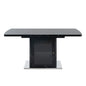 Modern Rectangle Dining Table With Stretchable Top, Storage Cabinet
