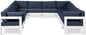 Nizuc - Outdoor Patio 10 Piece Modular Sectional With White Frame