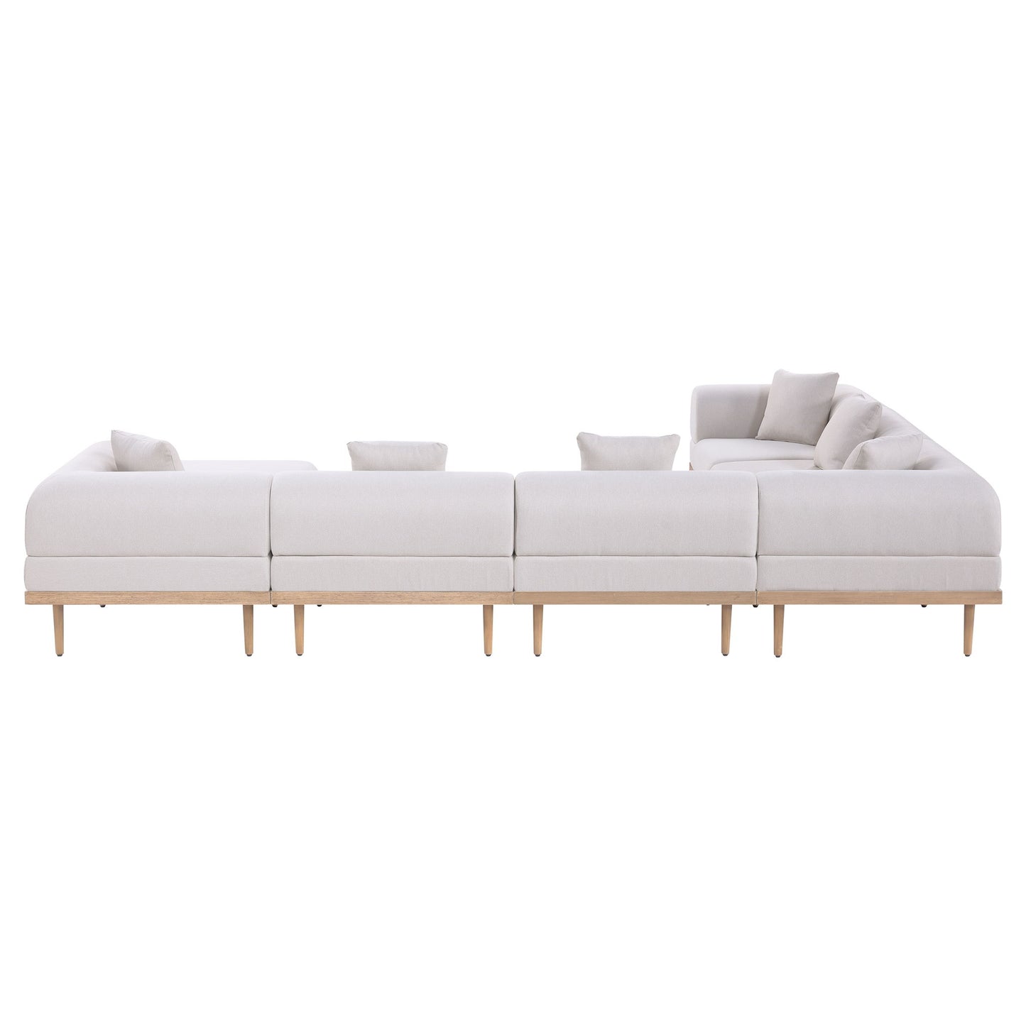Laguna - 7 Piece Resilient Water Resistant Fabric 142" Upholstered Outdoor Patio Modular Sectional