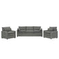 Modern Sofa Set With Double Layer Cushion And Side Storage Pockets