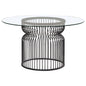 Round Dining Table Industrial Dining Table With Open Cage Base - Gunmetal