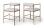 Axis - Linen Textured Beige Fabric Upholstered Counter Stool (Set of 2)