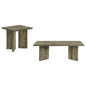 Neskowin - 2 Piece And End Table Set With Geometric Panels - Brown