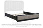 Rowanbeck - Cal King Upholstered Panel Footboard with Rails - Gray / Black