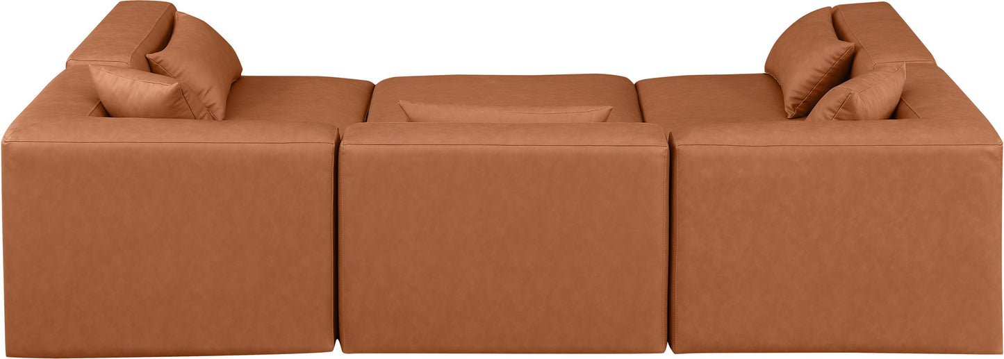 Cube - 6 Piece Modular Sectional - Cognac