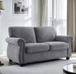 Soft Loveseat, Upholstered 2 Seater Couch, Loose Back Cushions And Turned Legs