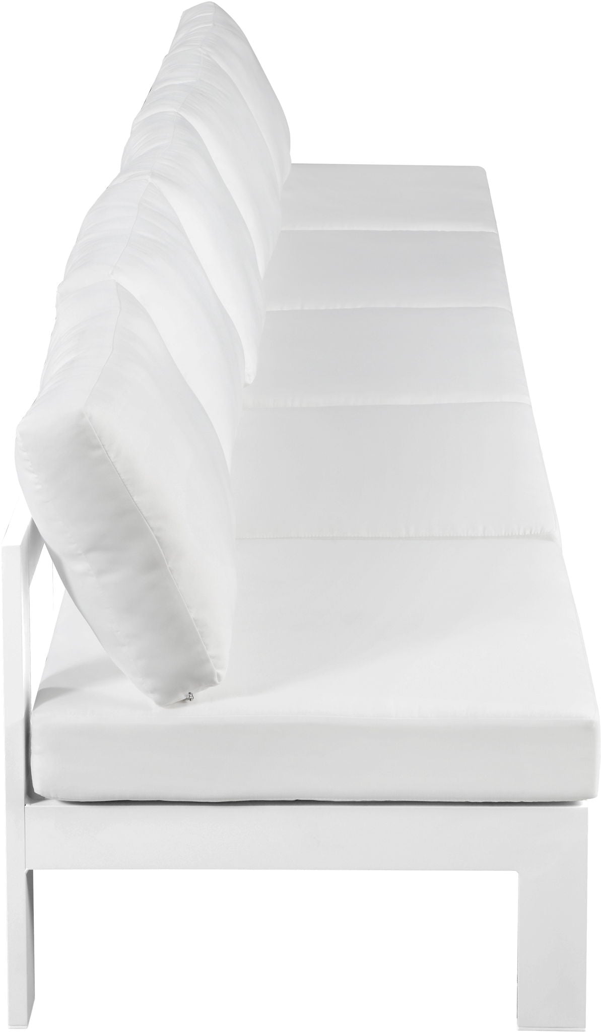 Nizuc - Outdoor Patio 5 Seat Modular Armless Sofa With White Frame