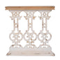 Classic Vintage Wash Console Table With Wood Top - Brown / Antique White