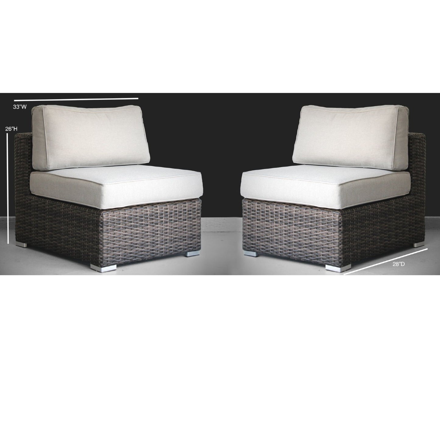 Minnesota - Armless Patio Chairs (Set of 2)