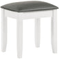 Vanity Stool With Padded Seat - White