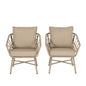 Bruce - Outdoor Club Chair Set With Water Resistant Cushions Rattan And Iron - Brown