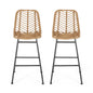 Sawtelle - Outdoor Wicker Barstools (Set of 2)