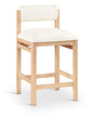 Roundhill - Faux Leather Counter Stool - Natural Frame