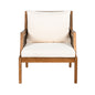 Acacia Wood Patio Furniture Club Chair, Outdoor Wicker Armchair, Deep Seating With Soft Cushions For Porch - Teak / Mix Brown