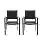 Baird - Outdoor Mesh And Aluminum Dining Chairs - Black