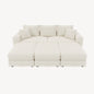 Deep Seat Convertible Sofa With Soft Pillows And Ottomans